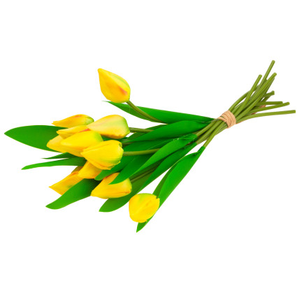 CV27025-3 velký kytice tulipánů X12 žlutá umělé květiny tulipány v kytici