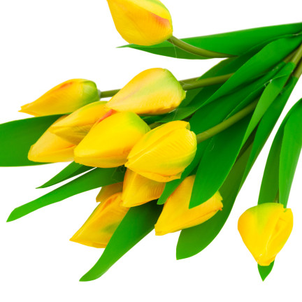 CV27025-3 velký kytice tulipánů X12 žlutá umělé květiny tulipány v kytici