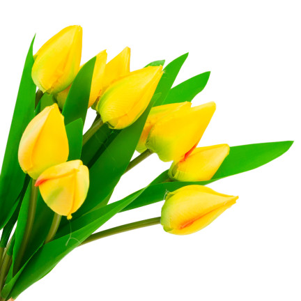 CV27025-3 velký kytice tulipánů X12 žlutá umělé květiny tulipány v kytici