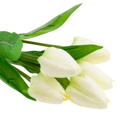 CV31225-1 tulipán, kytice tulipánů, krásná jako živé tulipány, bílé a ecru květy, X5