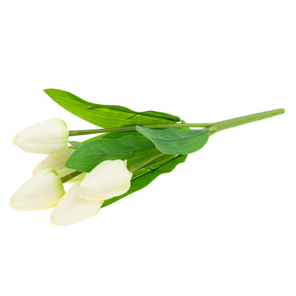 CV31225-1 tulipán, kytice tulipánů, krásná jako živé tulipány, bílé a ecru květy, X5