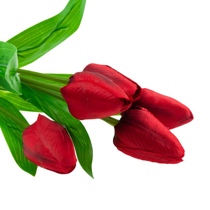 CV31225-5 tulipán, kytice tulipánů, krásná jako živé tulipány, červené květy, 5 ks