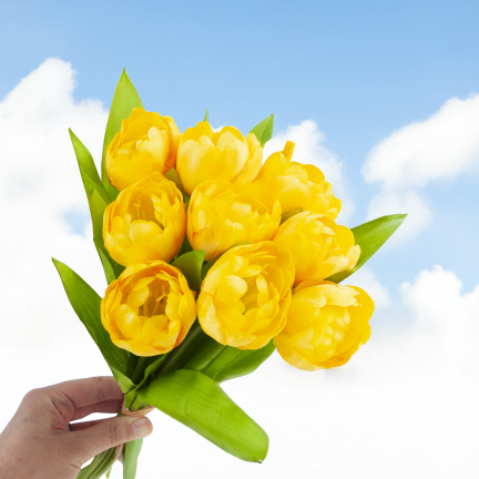 CV31227-3 kytice tulipánů, umělé tulipány, aranžmá do vázy