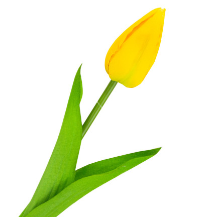 CV31234-2 žlutý tulipán, vypadá jako živá květina, umělá květina do kytice nebo dekorace