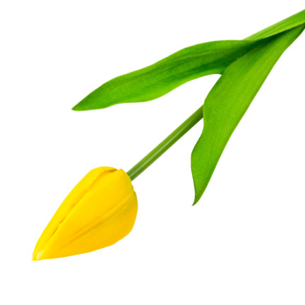CV31234-2 žlutý tulipán, vypadá jako živá květina, umělá květina do kytice nebo dekorace