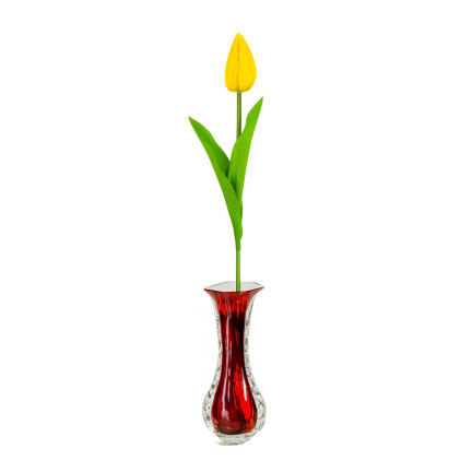 CV31234-2 žlutý tulipán, vypadá jako živá květina, umělá květina do kytice nebo dekorace