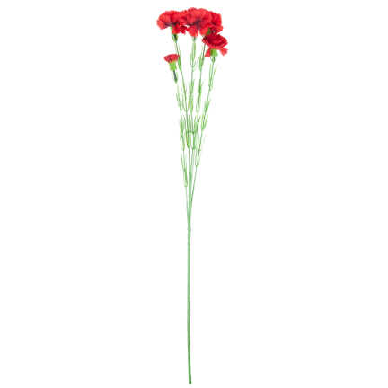 Větvička hřebíčků, kytice hřebíčků, umělé květiny, realistické, červené, 60 cm