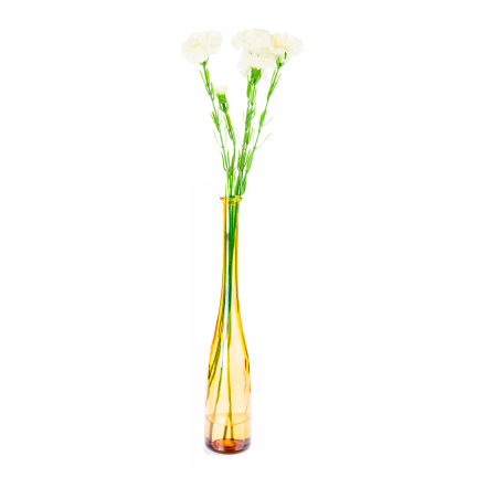 Větvička karafiátů, kytice karafiátů, umělé květiny, realistické, bílé, 60 cm
