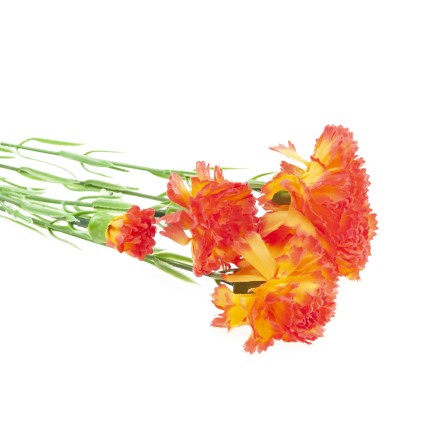 Větvička karafiátů, kytice karafiátů, umělé květiny, realistické, oranžové, 60 cm