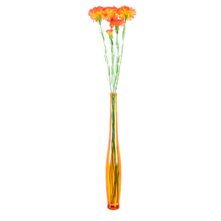 Větvička karafiátů, kytice karafiátů, umělé květiny, realistické, oranžové, 60 cm