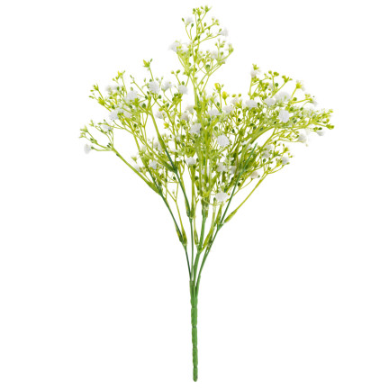CV31709 – 1 ks umělých květin, které vypadají jako živé, bílá gypsophila, dekorace na hřbitov, do kytice