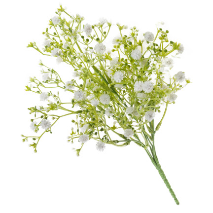 CV31709 – 1 ks umělých květin, které vypadají jako živé, bílá gypsophila, dekorace na hřbitov, do kytice