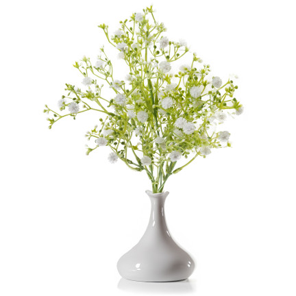 CV31709 – 1 ks umělých květin, které vypadají jako živé, bílá gypsophila, dekorace na hřbitov, do kytice