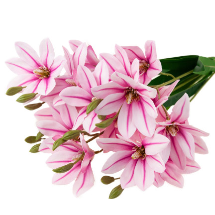 CV34944-3 umělé lilie, velká kytice lilií, dekorativní větvičky