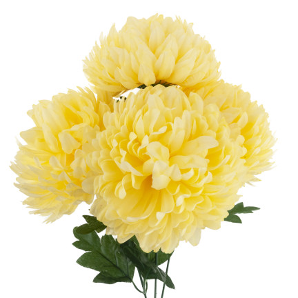 CV35785-1 chryzantéma v kytici, umělé květiny jako živé, 45 cm, velká kytice chryzantém
