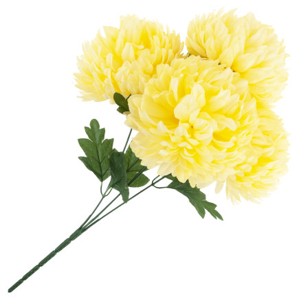 CV35785-1 chryzantéma v kytici, umělé květiny jako živé, 45 cm, velká kytice chryzantém