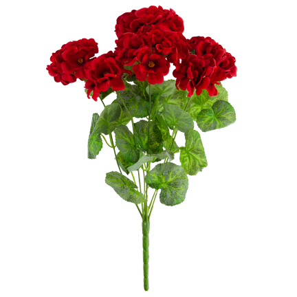 CV38950-2 KYTICE Z UMĚLÝCH PELARGONIÍ 48 CM 7 VĚTVÍ REALISTICKÉ DEKORATIVNÍ