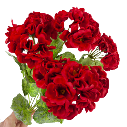 CV38950-2 KYTICE Z UMĚLÝCH PELARGONIÍ 48 CM 7 VĚTVÍ REALISTICKÉ DEKORATIVNÍ