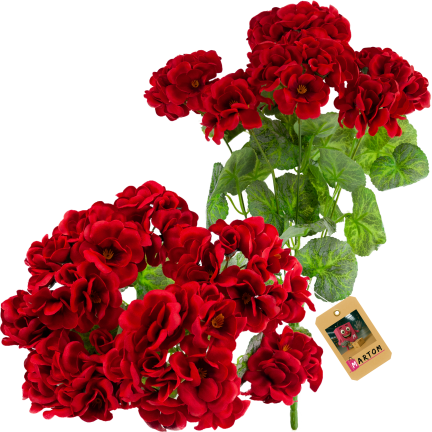 CV38950-2 KYTICE Z UMĚLÝCH PELARGONIÍ 48 CM 7 VĚTVÍ REALISTICKÉ DEKORATIVNÍ
