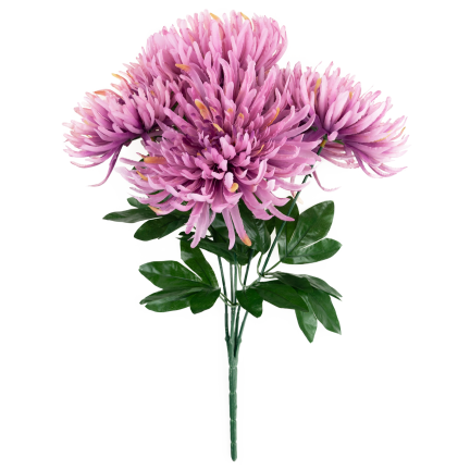 CV41649-mix-2 chryzantémy v kytici, jako živé, umělé chryzantémy, 45 cm, prémiová kvalita