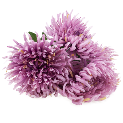 CV41649-mix-2 chryzantémy v kytici, jako živé, umělé chryzantémy, 45 cm, prémiová kvalita