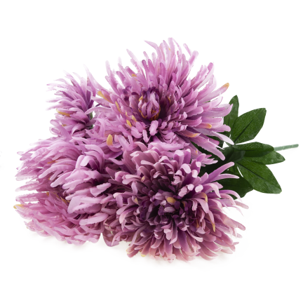 CV41649-mix-2 chryzantémy v kytici, jako živé, umělé chryzantémy, 45 cm, prémiová kvalita