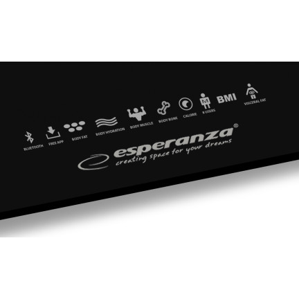 EBS016K Esperanza – koupelnová váha 8 v 1 s
funkcí Bluetooth b.fit, černá