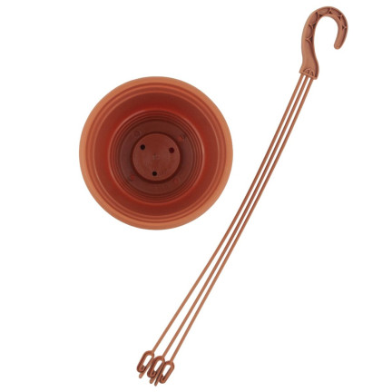 DAGW5-R624 závěsný pěstitelský květináč o průměru 27 cm, balkonový, kulatý, s háčkem, 4,5 l