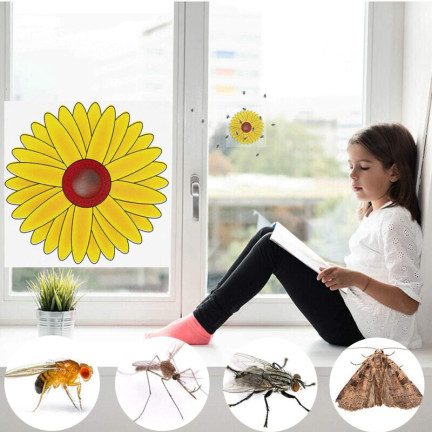 Lepové pasti na okna, lepidlo na hmyz, ve tvaru květu, sada 3 ks.