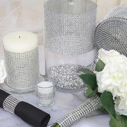 TG51184 diamantová páska, stříbrná, s cirkonkami a kamínky