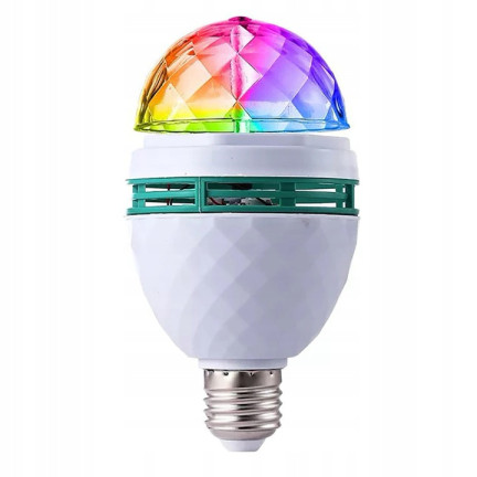 TG80287 diskotéková koule, LED žárovka, disco projektor, otočný, na večírky