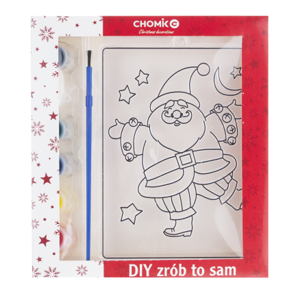 DIY7137 malířský vitrážový obrázek se 6 barvami – vánoční motiv, omalovánka