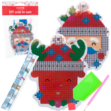 DIY7144 vánoční ozdoba – sada pro diamantovou výšivku, mix vzorů