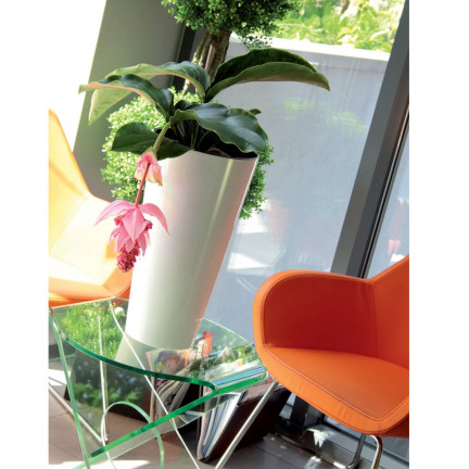 DTUS150S-S449 vysoký květináč s vložkou, lesklý, na balkon a do zahrady, Tubus Slim Shine
