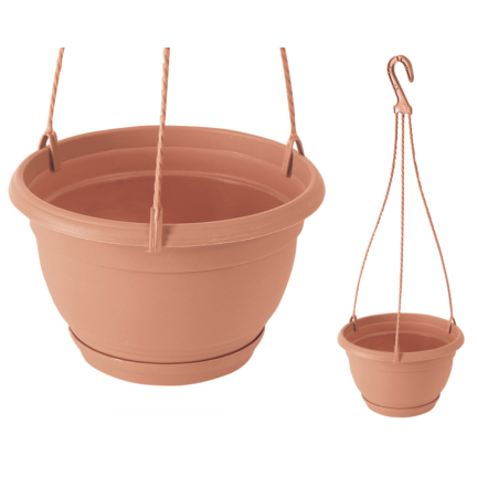 DAGW3-R624 závěsný pěstitelský květináč o průměru 21 cm, balkonový, kulatý, s háčkem, objem 3,8 l