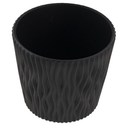 DSR160-S433 květináč, dekorativní prolamovaný obal 16 cm, barva sandy antracit, s vložkou 1,7 l