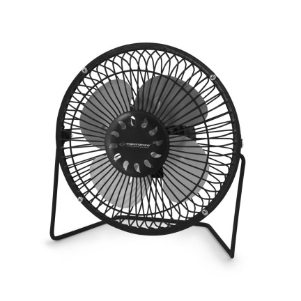ES21C VENTILÁTOR USB VÝKONNÝ STOLNÍ KOVOVÝ ČERNÝ