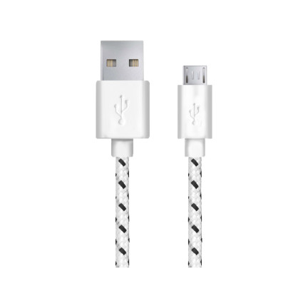 EB181W Esperanza kabel micro USB 2.0 A-B M/M, 2,0 m, opletený, bílý