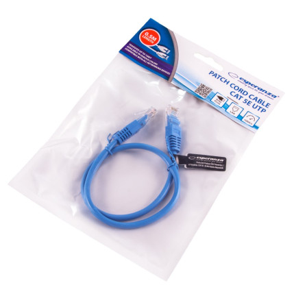 EB272B kabel UTP Cat 5e, propojka 0,5 m, modrý