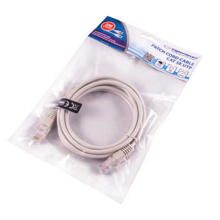 EB274E kabel UTP Cat 5e, propojka, 2 m, šedý