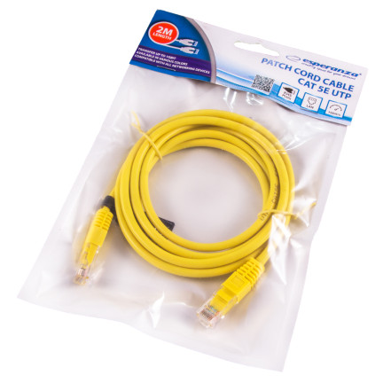 EB274Y, kabel UTP Cat 5e, propojka, 2 m, žlutý