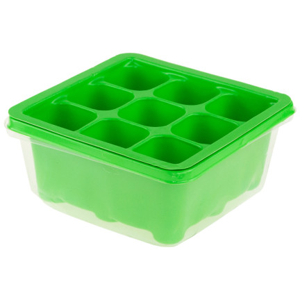 EDA8525 mini skleník, pařeniště pro klíčení, klíčička, sazenice, 9 komůr, 3,5 × 3,5 cm
