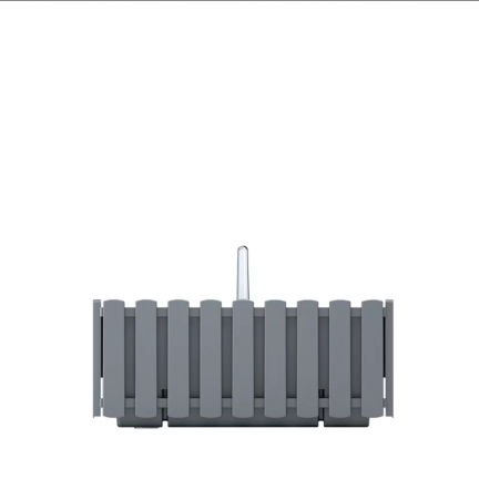 DDEF400W-405u balkonová truhlíková nádoba 38 cm s úchyty, šedá, s měřičem vlhkosti, kamenná