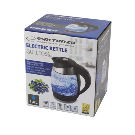 EKK009 bezdrátová skleněná elektrická konvice s LED displejem