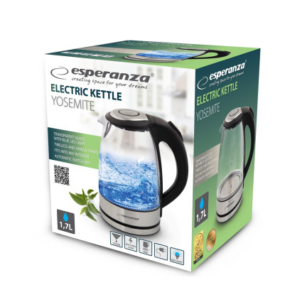 EKK012 ELEKTRISCHES WASSERLOSES GLAS LED 1.7L 2200w