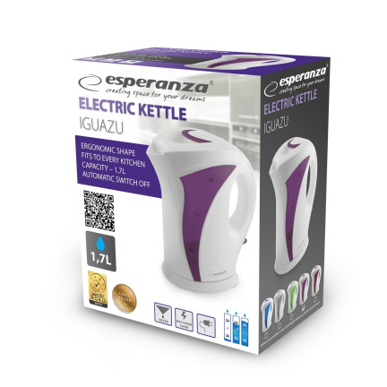 EKK018V elektrická konvice Iguazu 1,7 l, bílo-fialová