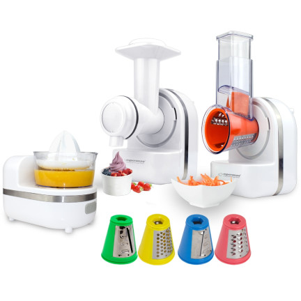 EKM027 kuchyňský robot, kráječ, odšťavňovač a mixér na smoothie 3 v 1