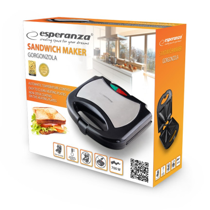 EKT004 SENDVIČOVÝ TOPINKOVAČ 700W ESPERANZA