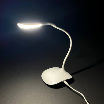 ELD103W stolní lampa, dotykový vypínač, ochranný filtr, Acrux, bílá