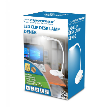 ELD104W stolní LED lampa, dotykový vypínač, 3 úrovně, Deneb, bílá